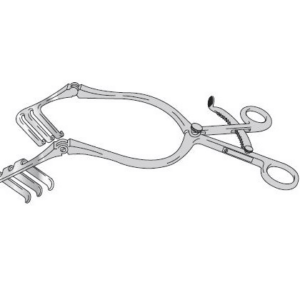HARVEY-JACKSON LAMINECTOMY RETRACTOR, HINGED ARMS, BLADES 38MM WIDE X 44MM DEEP