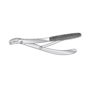 DANISH PATTERN RONGEUR, ANGLED ON FLAT, FINE JAWS, CURVED HANDLE, SCREW JOINT