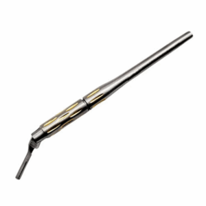 Scalpel Handle #3, 7-Position Adjustable Positions Slip Resistant Gold Plated Stainless Steel (Fits Size 9-16 Scalpel Blades)