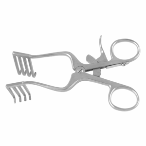 WEITLANER RETRACTOR W/4 PRONGS 3.5cm PRONG DEPTH CURVED ARMS BLUNT 4 1/2"